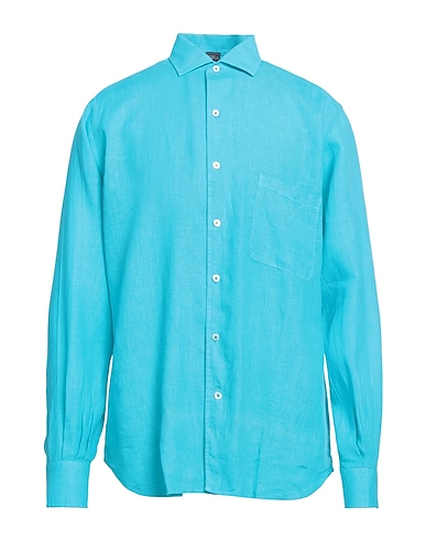 FEDELI Linen shirt Turquoise 100% Linen