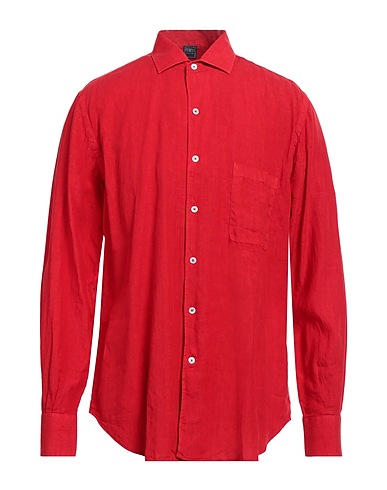 FEDELI Linen shirt Red 100% Linen