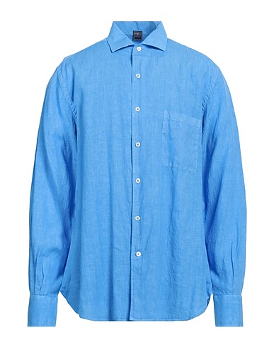 FEDELI Linen shirt Azure 100% Linen