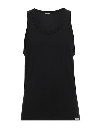 DSQUARED2 Tank top UNDERWEAR Black 89% Cotton, 11% Elastane