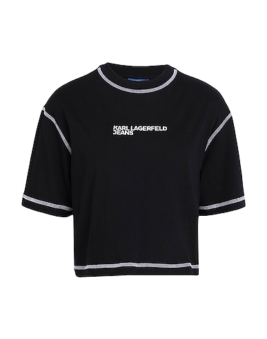 KARL LAGERFELD JEANS Crop top Black 100% Organic cotton