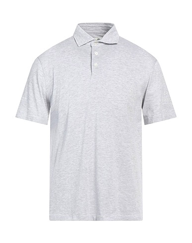 LUIGI BORRELLI NAPOLI Polo shirt Light grey 100% Cotton