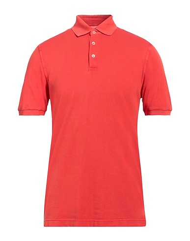 FEDELI Polo shirt Tomato red 100% Cotton