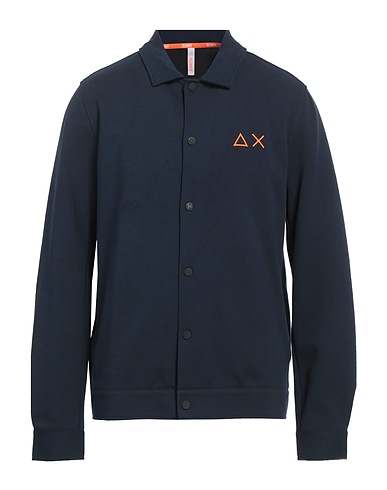 SUN 68 Shirts Midnight blue 92% Cotton, 8% Elastane
