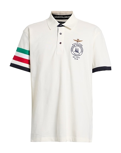 AERONAUTICA MILITARE Polo shirt FRECCE TRICOLORI White 95% Cotton, 5% Elastane