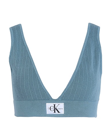 CALVIN KLEIN JEANS Top Azul pastel 80% Algodón, 17% Poliamida, 3% Elastán