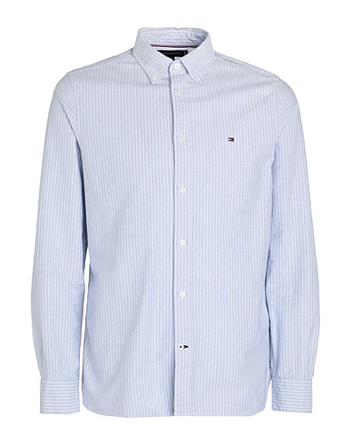 TOMMY HILFIGER Striped shirt Sky blue 100% Cotton