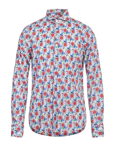 FEDELI Patterned shirt 95% Cotton, 5% Elastane