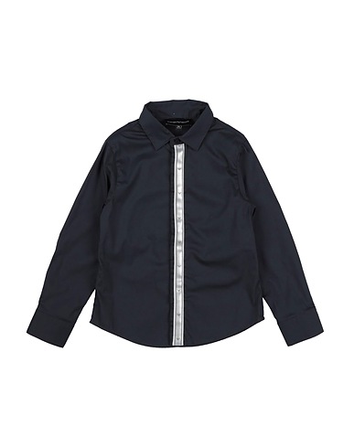 EMPORIO ARMANI Patterned shirt Midnight blue 75% Cotton, 22% Polyamide, 3% Elastane