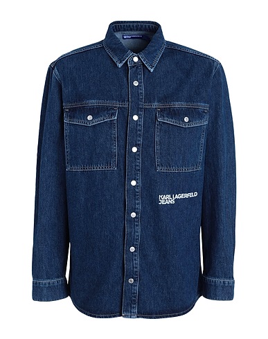 KARL LAGERFELD JEANS Denim shirt Blue 100% Organic cotton