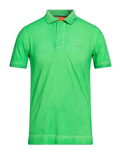 SUN 68 Polo shirt Light green 95% Cotton, 5% Elastane