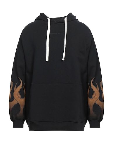 VISION OF SUPER Hooded sweatshirt Black 100% Cotton, Elastane