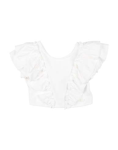 MONNALISA Top White 100% Cotton, Elastane