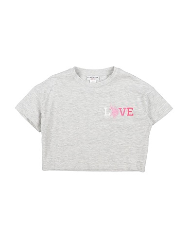 U.S.POLO ASSN. T-shirt Grigio chiaro 93% Cotone, 5% Elastan, 2% Viscosa