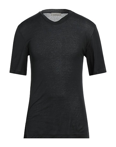 LANEUS T-shirt Nero 100% Cotone
