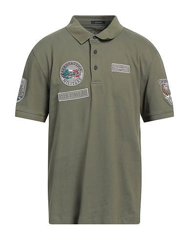 AERONAUTICA MILITARE Polo shirt Military green 95% Cotton, 5% Elastane