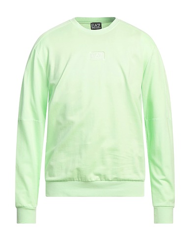 EA7 Sweatshirt Light green 100% Cotton, Elastane