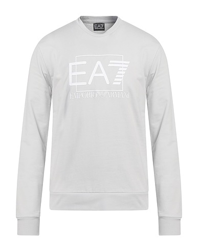 EA7 Sweatshirt Light grey 100% Cotton, Elastane