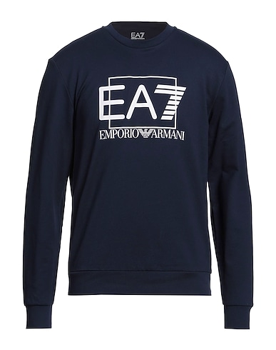 EA7 Felpa Blu navy 100% Cotone, Elastan