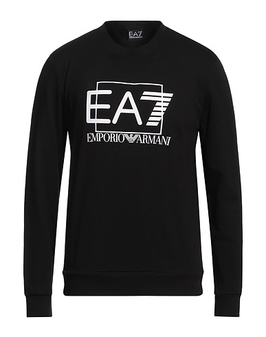 EA7 Sweatshirt Black 100% Cotton, Elastane