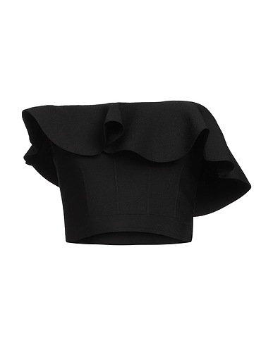 MCQUEEN Top Black 62% Viscose, 23% Polyamide, 13% Polyester, 2% Elastane