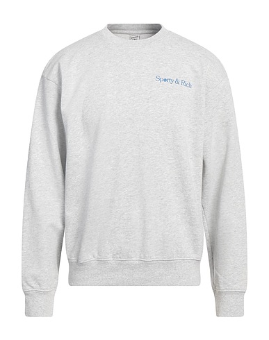 SPORTY & RICH Sweatshirt Light grey 100% Cotton