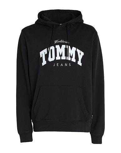 TOMMY JEANS Φούτερ Μαύρο 100% Βαμβάκι