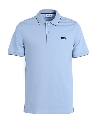 CALVIN KLEIN Polo Blu chiaro 96% Cotone, 4% Elastan