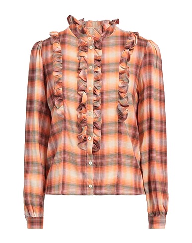 ROŸ ROGER'S Checked shirt Mandarin 53% Cotton, 47% Viscose