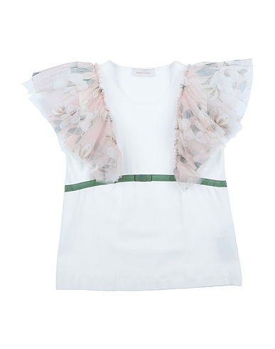MONNALISA T-shirt White 95% Cotton, 5% Elastane, Polyester, Polyamide