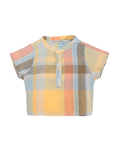 THE NEW SOCIETY Camicia fantasia Giallo 55% Cotone, 45% Lino