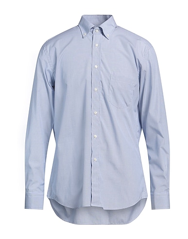 MIRTO Checked shirt Sky blue 100% Cotton