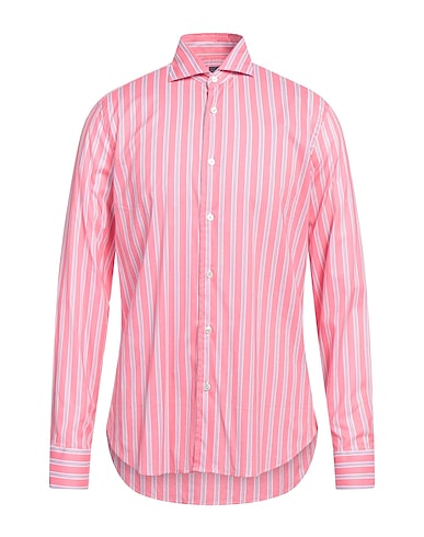 FEDELI Striped shirt 95% Cotton, 5% Elastane