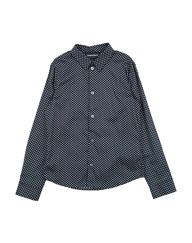 EMPORIO ARMANI Patterned shirt Midnight blue 98% Cotton, 2% Elastane