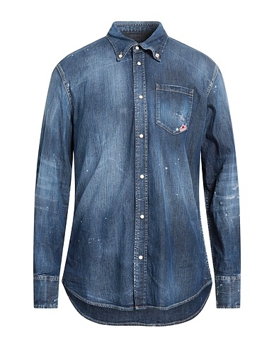 DSQUARED2 Denim shirt Blue 98% Cotton, 2% Elastane