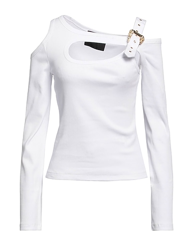 VERSACE JEANS COUTURE Off-the-shoulder top White 98% Cotton, 2% Elastane