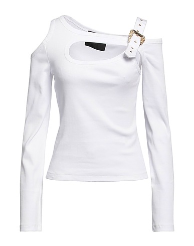 VERSACE JEANS COUTURE Off-the-shoulder top 98% Cotton, 2% Elastane