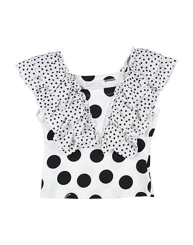MONNALISA Top White 100% Cotton, Elastane