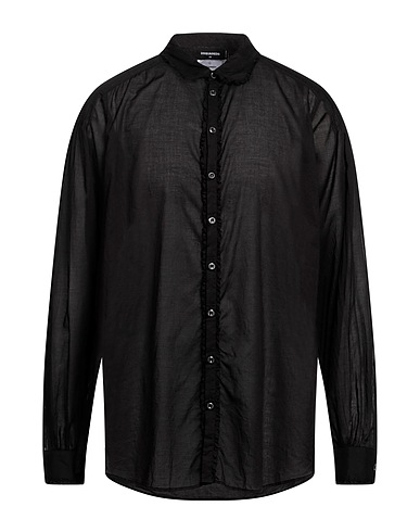 DSQUARED2 Solid color shirt Black 100% Cotton