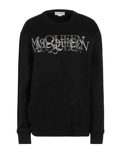 MCQUEEN スウェット ブラック コットン 62% / ナイロン 38% / キュプラ / 金属繊維