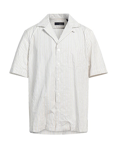 LARDINI Striped shirt Ivory 100% Cotton