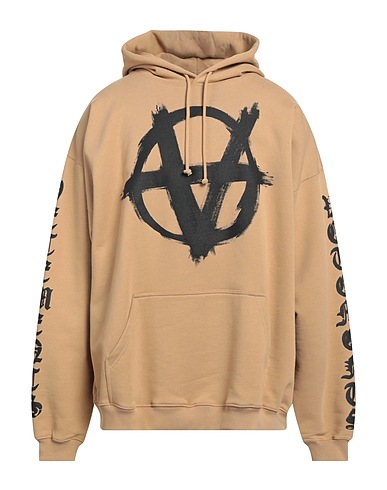 VETEMENTS Hooded track jacket  Camel 80% Cotton, 20% Polyester