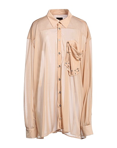 WEINSANTO Solid colour shirts & blouses Beige 77% Viscose, 23% Polyester