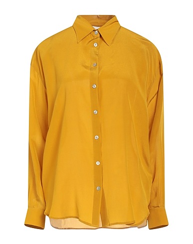 SKILLS & GENES Camicie e bluse in seta Giallo ocra 100% Seta