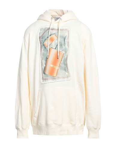 LANVIN Hooded track jacket  Ivory 100% Cotton, Linen, Elastane