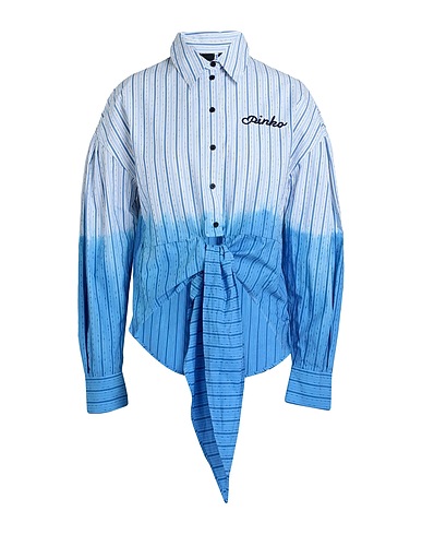PINKO Gestreiftes Hemd Hellblau 100% Baumwolle