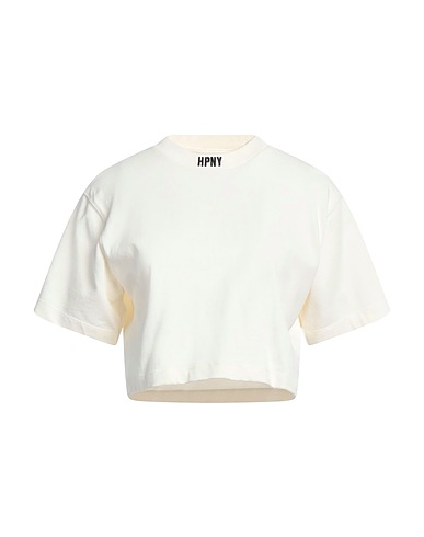 HERON PRESTON Cropped Top Elfenbein 100% Baumwolle, Polyester