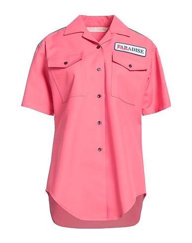 PALM ANGELS Shirts Pink 70% Cotton, 30% Polyester