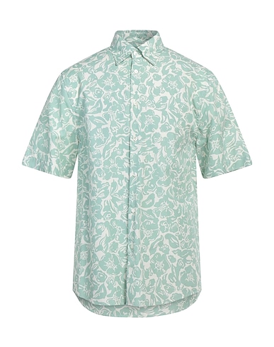 LANVIN Hemd mit Muster VERDE CHIARO 100% Baumwolle, Muschel