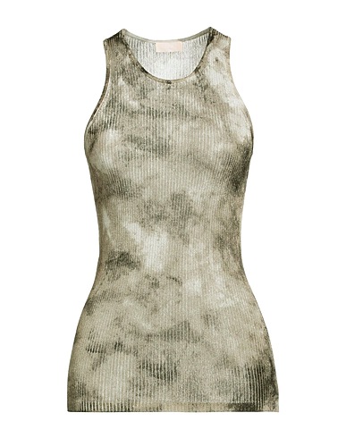 LIU •JO Top Khaki 91% Viscose, 9% Metallic Polyester